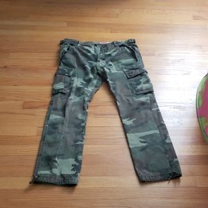 Mens ALL SON Camo Cargo Pants 34